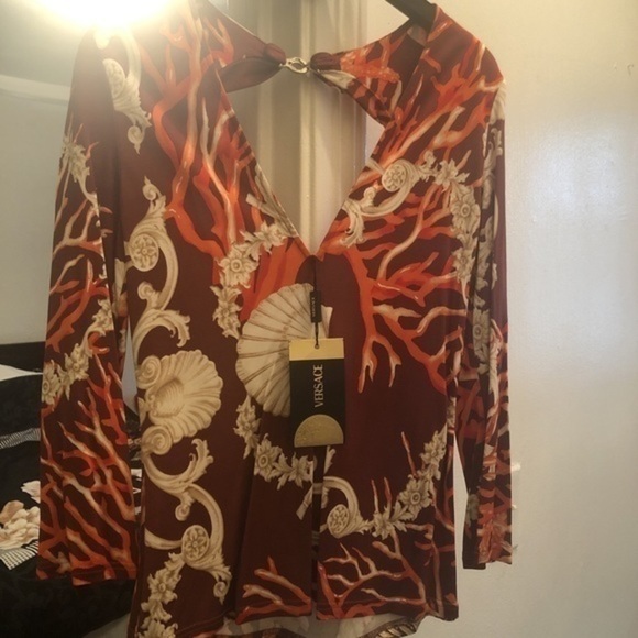 Versace Limited edition collection Open Back-Deep V neck woman blouse … - Picture 3 of 16